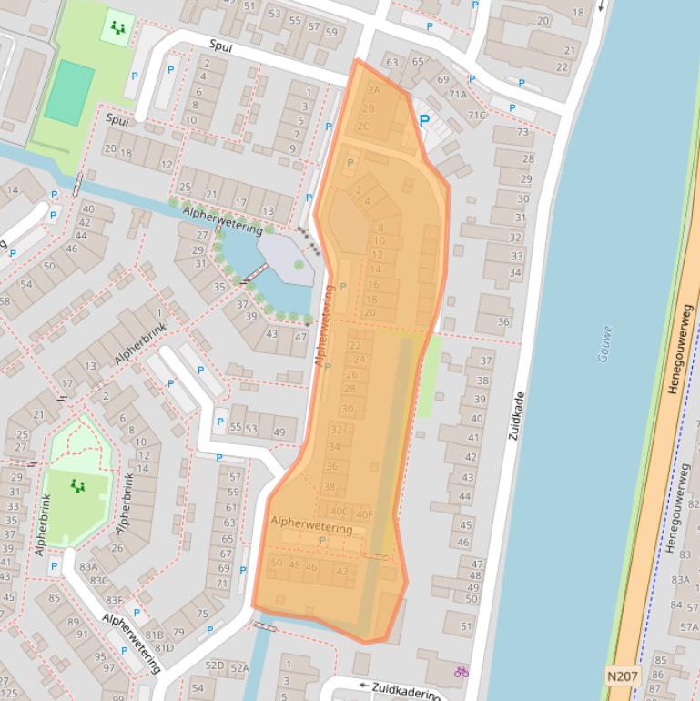 Kaart van postcodegebied 2741MN.