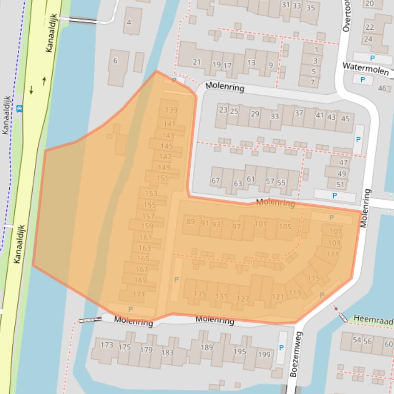 Kaart van postcodegebied 2741MZ.