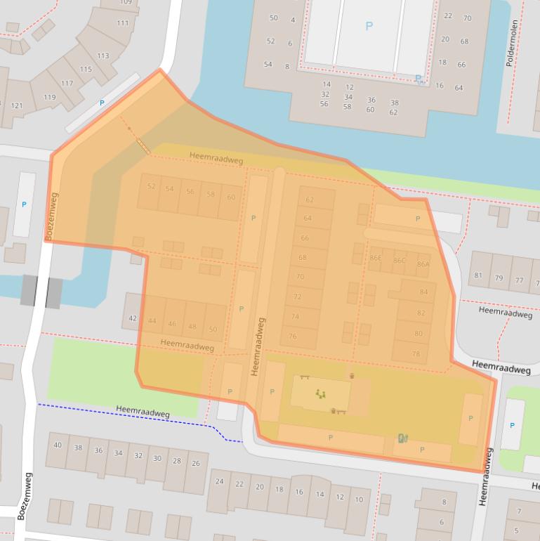 Kaart van postcodegebied 2741NB.