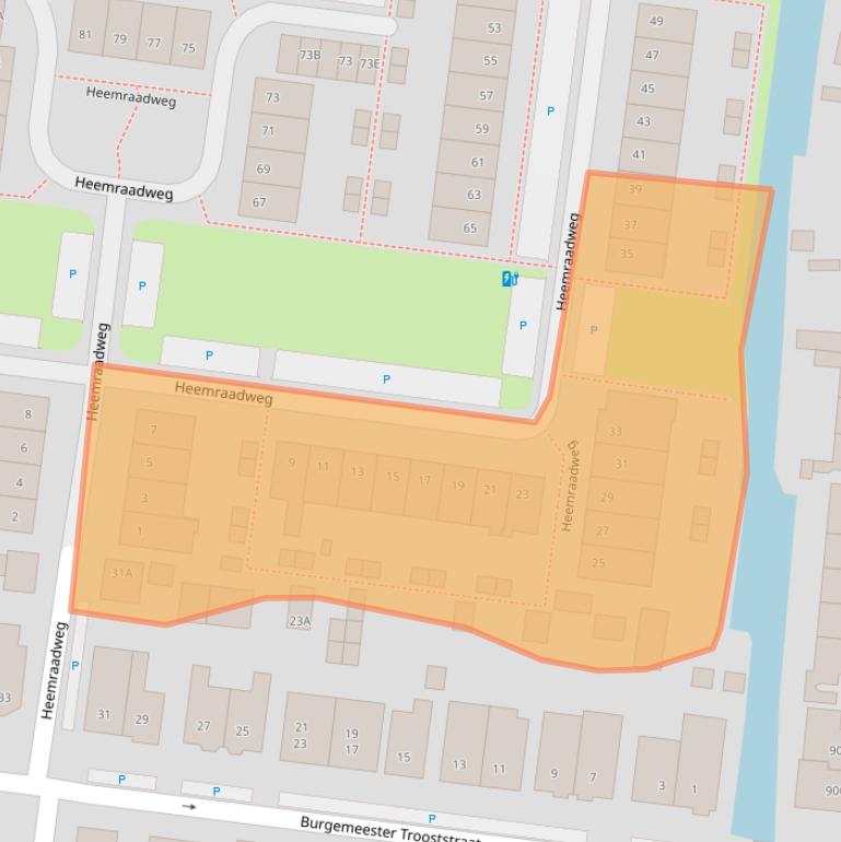 Kaart van postcodegebied 2741NC.