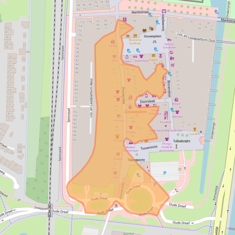 Kaart van postcodegebied 2741NL.