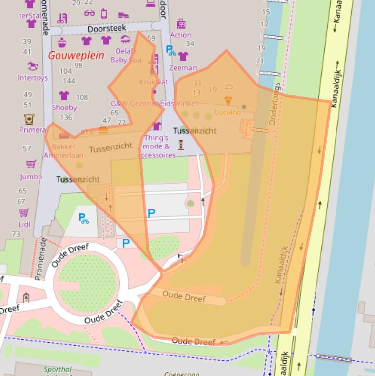 Kaart van postcodegebied 2741NM.