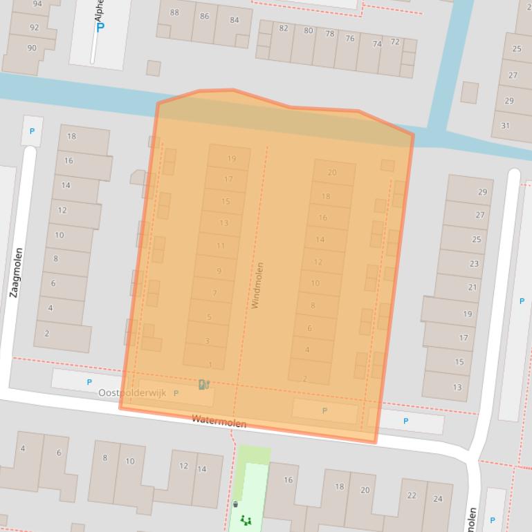 Kaart van postcodegebied 2741NW.
