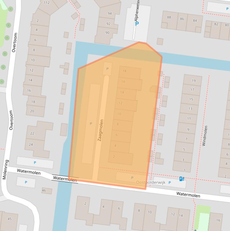 Kaart van postcodegebied 2741NX.