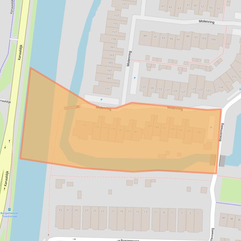 Kaart van postcodegebied 2741NZ.