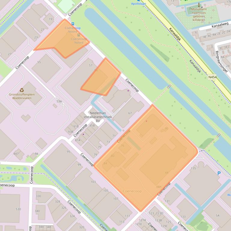 Kaart van postcodegebied 2741PD.