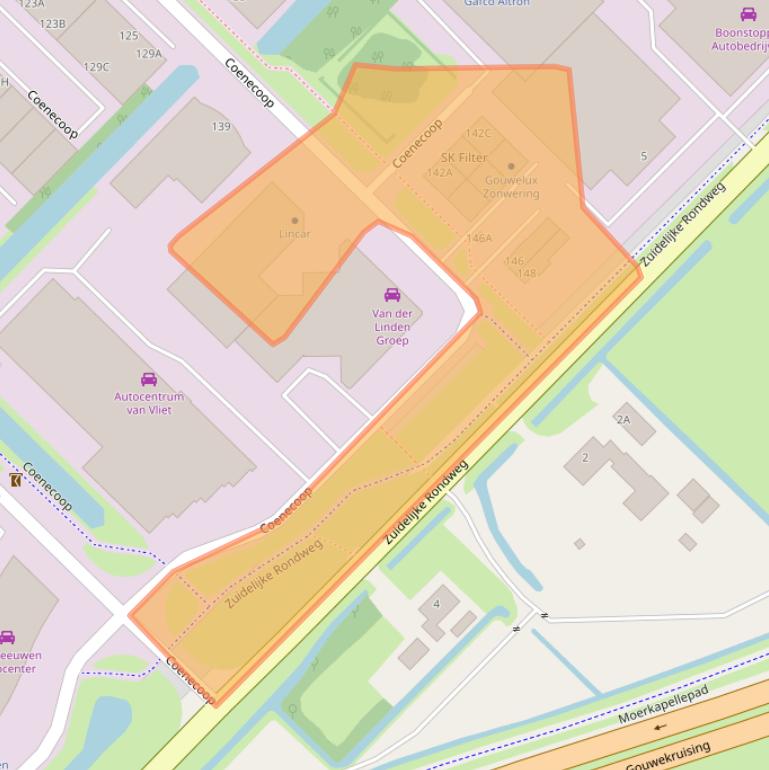 Kaart van postcodegebied 2741PE.