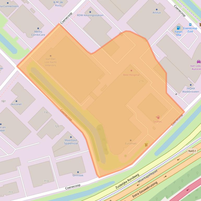 Kaart van postcodegebied 2741PK.