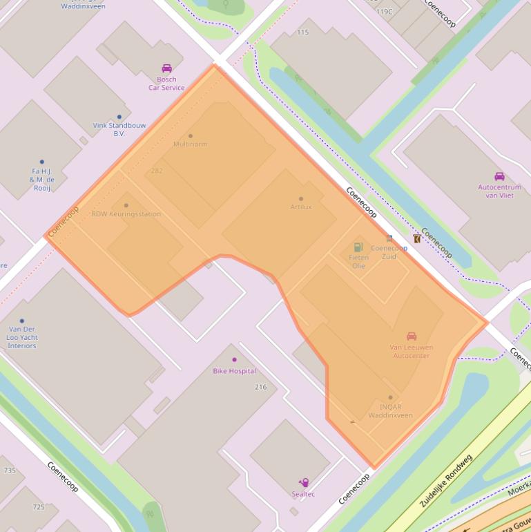 Kaart van postcodegebied 2741PL.