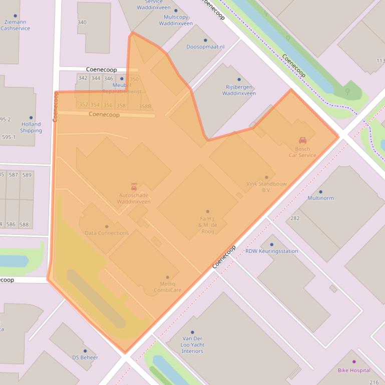 Kaart van postcodegebied 2741PN.