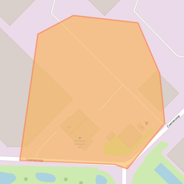 Kaart van postcodegebied 2741PP.