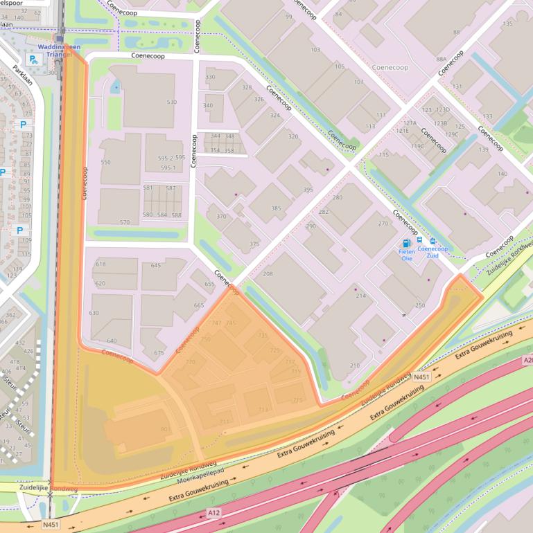 Kaart van postcodegebied 2741PW.