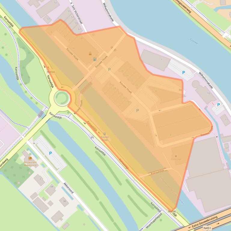 Kaart van postcodegebied 2741PX.