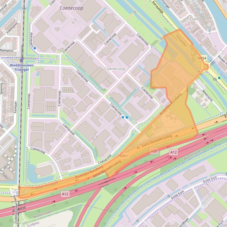 Kaart van postcodegebied 2741RA.