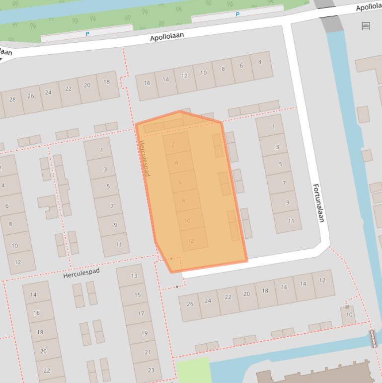 Kaart van postcodegebied 2741TC.