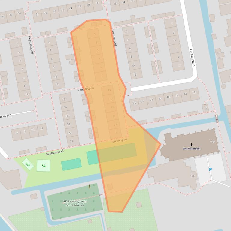 Kaart van postcodegebied 2741TD.
