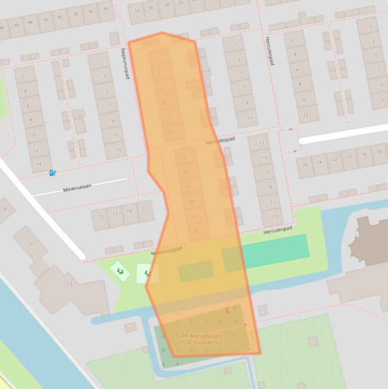 Kaart van postcodegebied 2741TE.