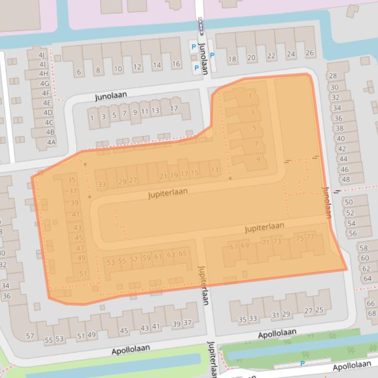 Kaart van postcodegebied 2741TH.