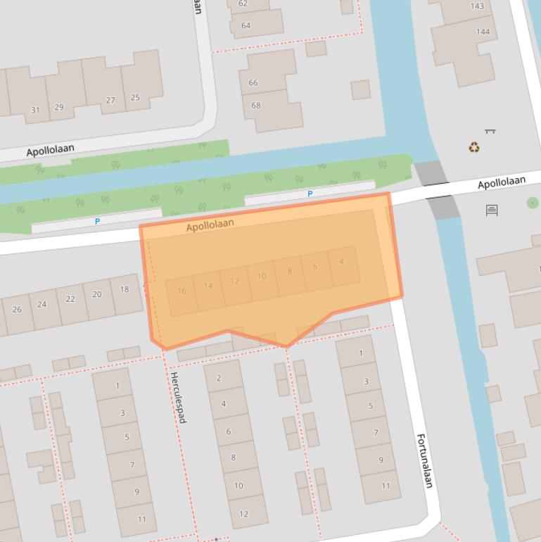 Kaart van postcodegebied 2741TK.