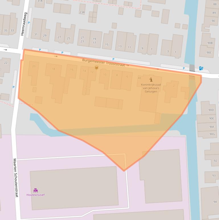 Kaart van postcodegebied 2741TV.