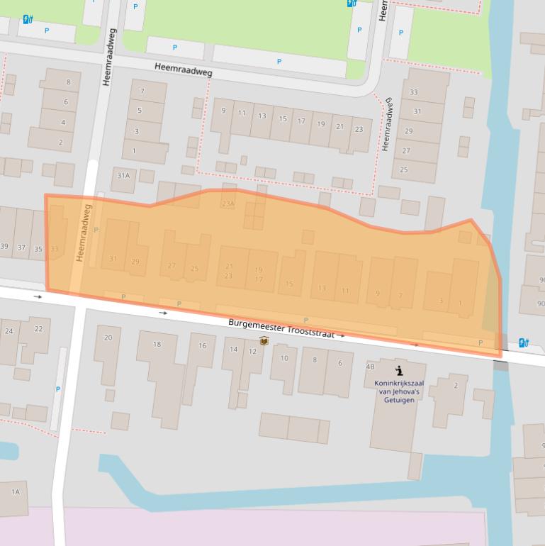 Kaart van postcodegebied 2741TZ.