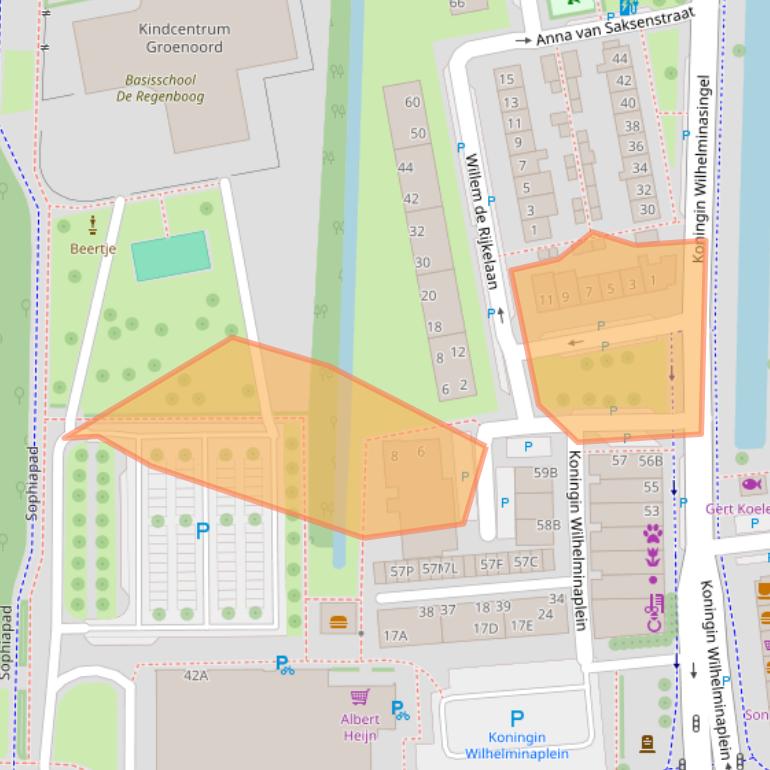 Kaart van postcodegebied 2741VG.