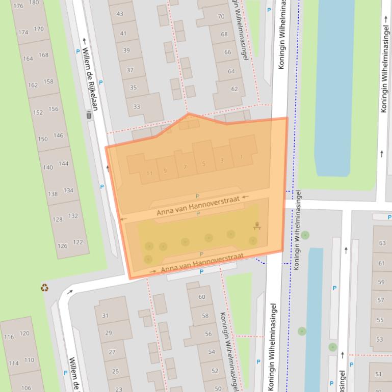 Kaart van postcodegebied 2741VJ.