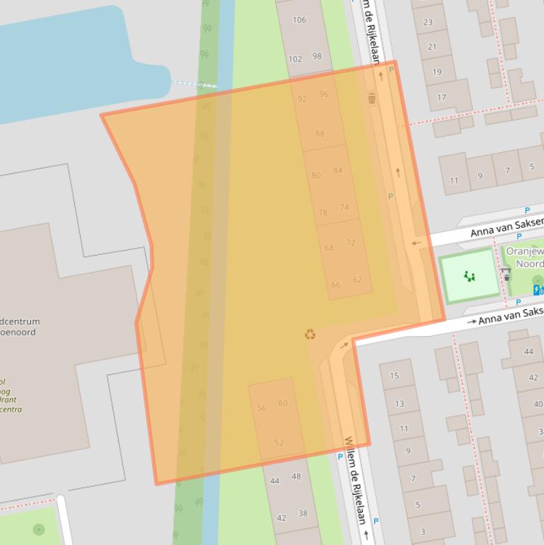 Kaart van postcodegebied 2741VN.