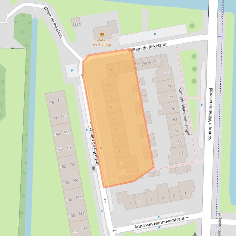 Kaart van postcodegebied 2741VR.