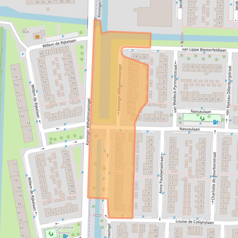 Kaart van postcodegebied 2741VX.