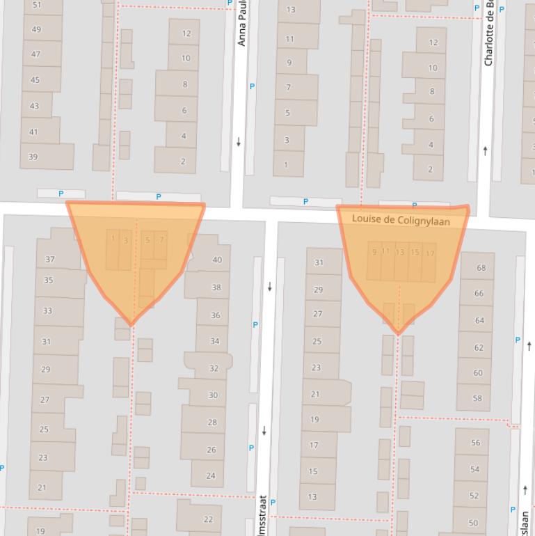 Kaart van postcodegebied 2741VY.