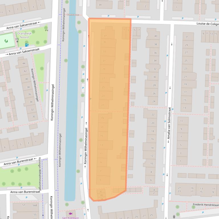 Kaart van postcodegebied 2741VZ.