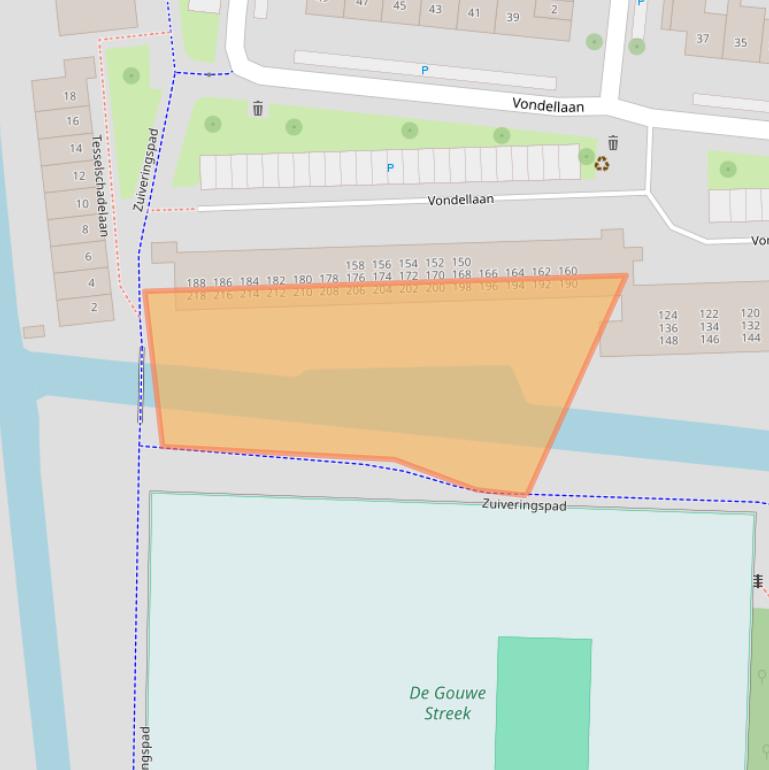 Kaart van postcodegebied 2741XA.