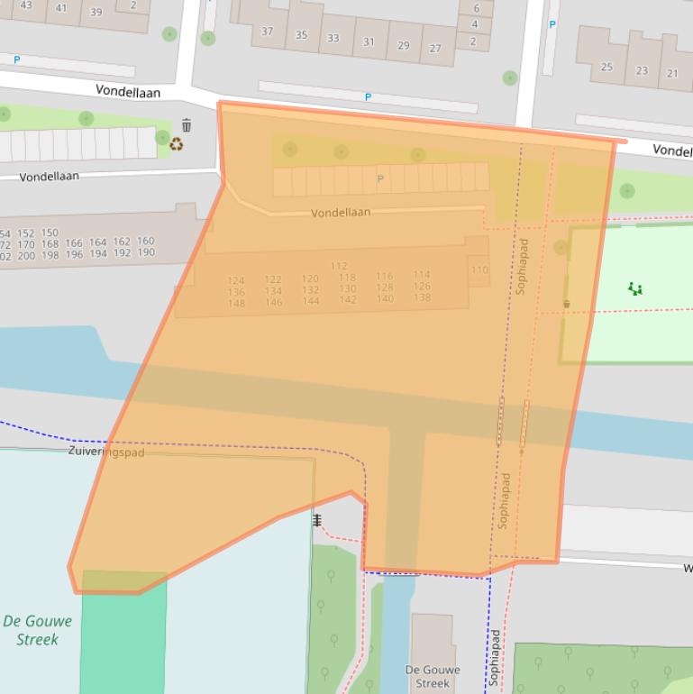 Kaart van postcodegebied 2741XC.