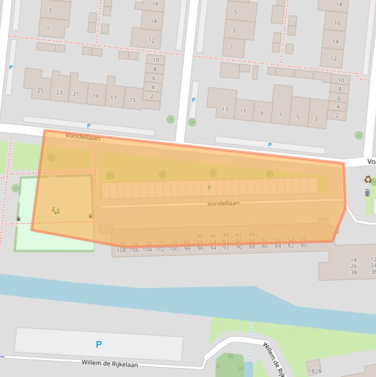 Kaart van postcodegebied 2741XE.