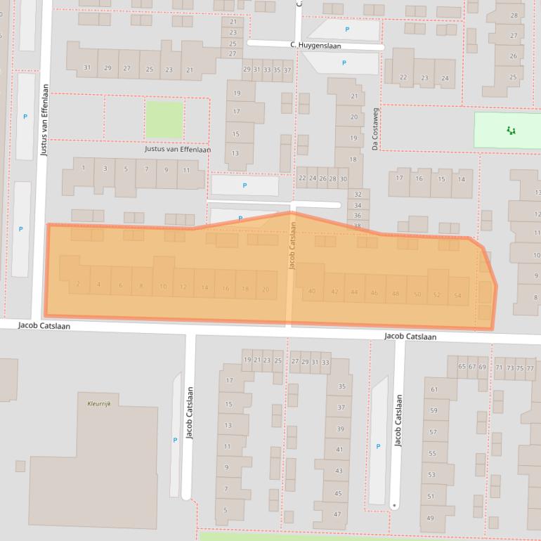 Kaart van postcodegebied 2741XJ.