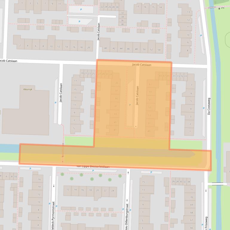 Kaart van postcodegebied 2741XK.