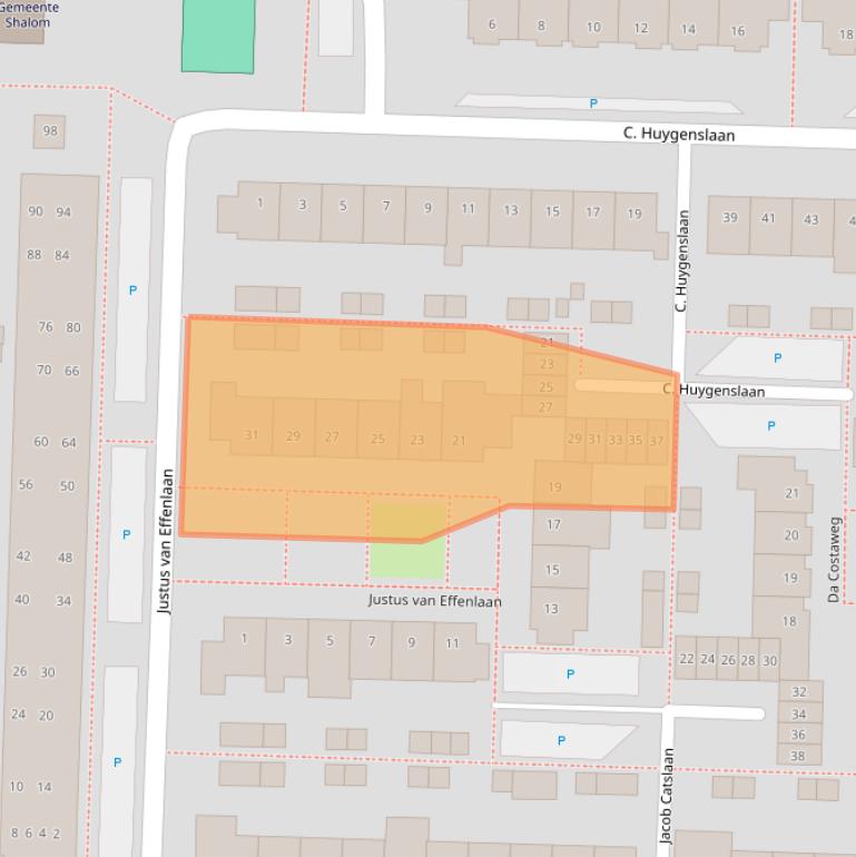 Kaart van postcodegebied 2741XR.