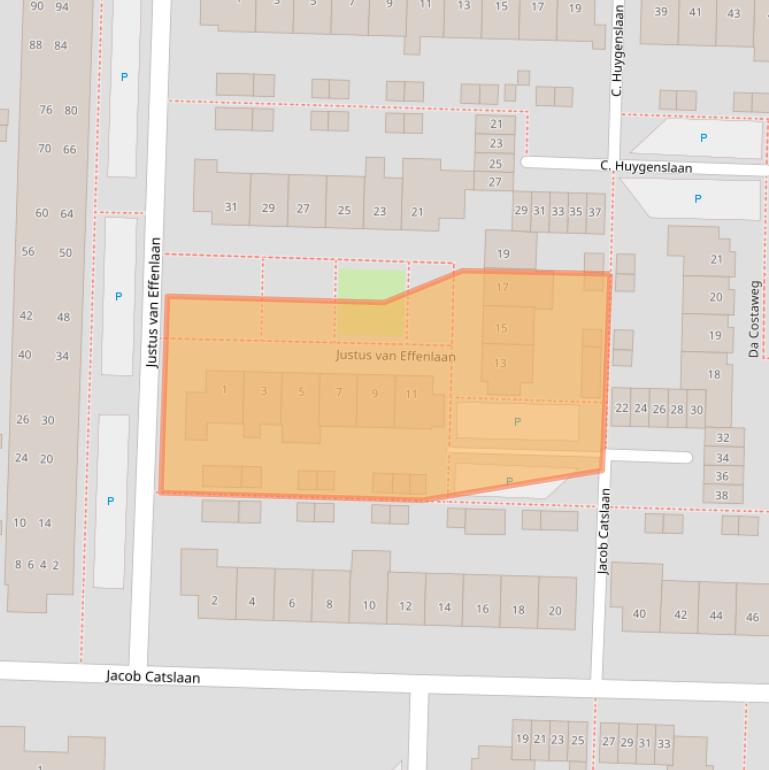 Kaart van postcodegebied 2741XS.