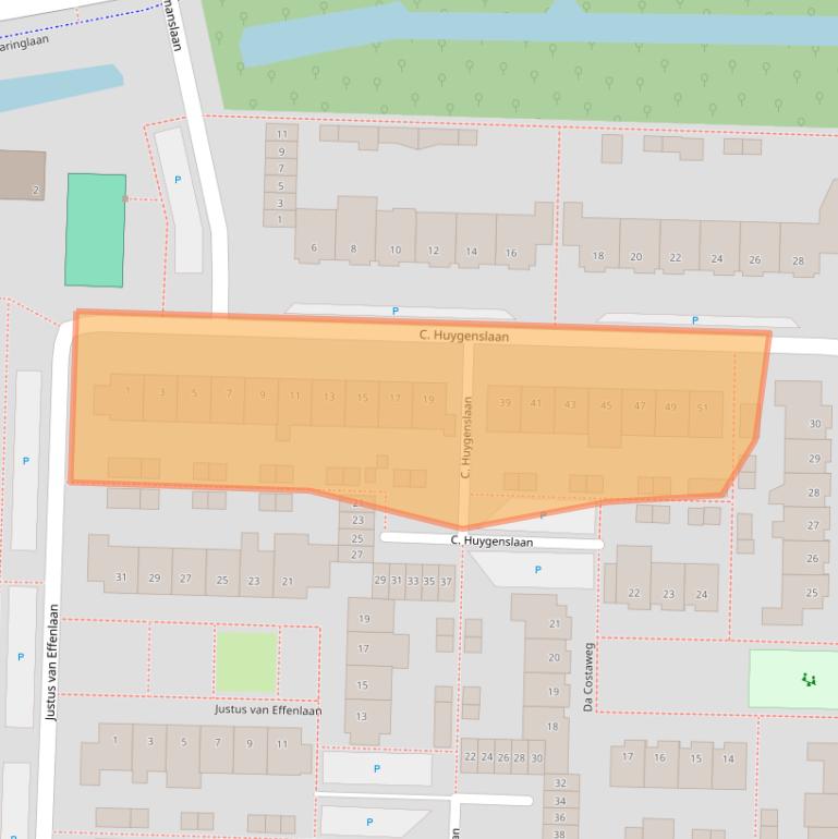 Kaart van postcodegebied 2741XV.