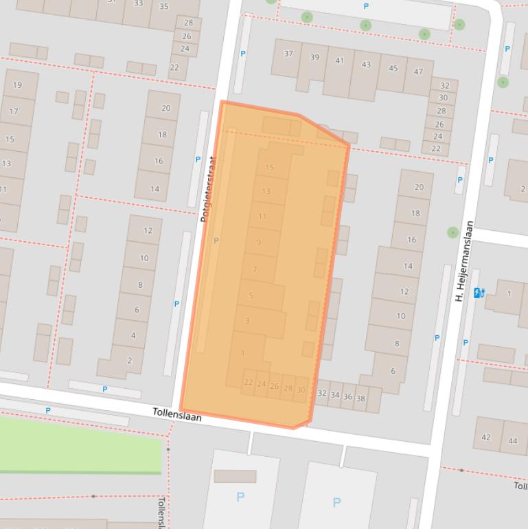 Kaart van postcodegebied 2741ZH.