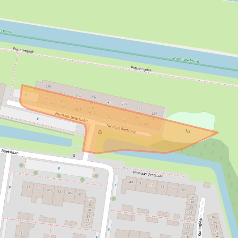 Kaart van postcodegebied 2741ZR.