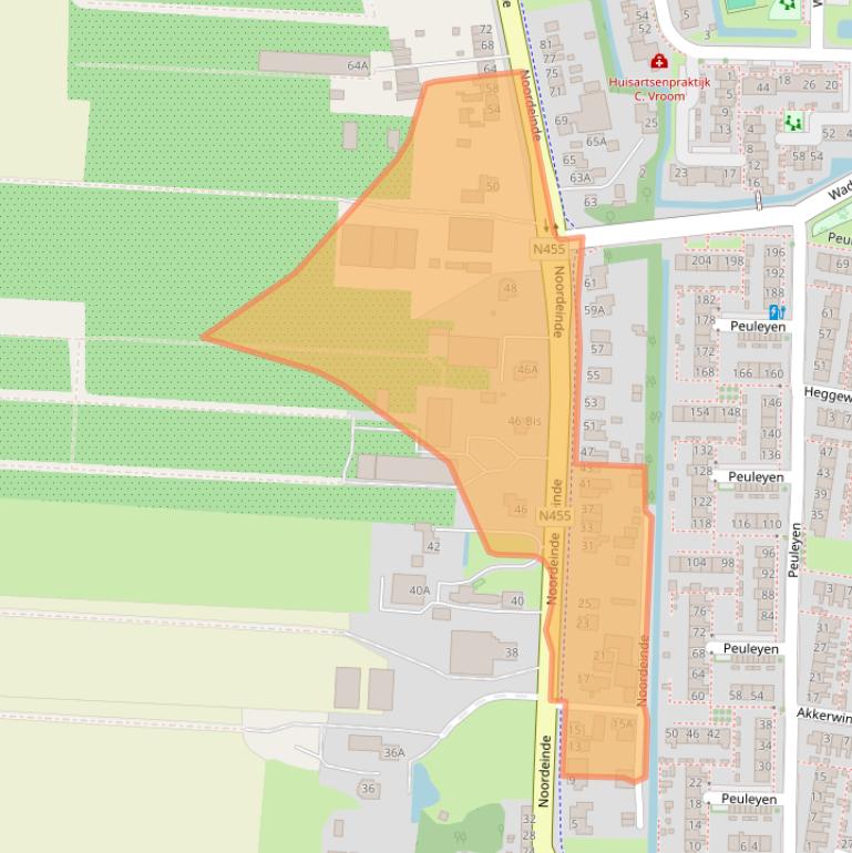 Kaart van postcodegebied 2742AD.