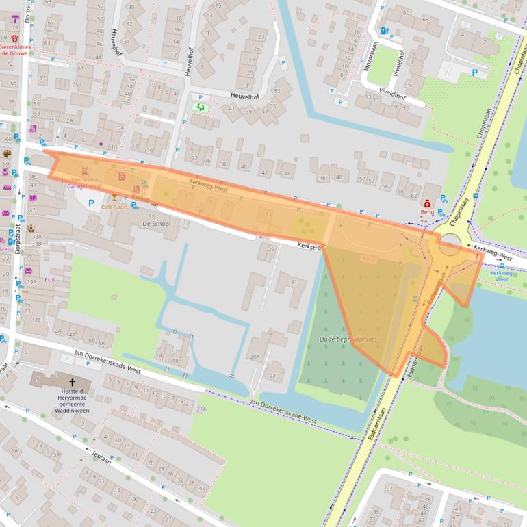 Kaart van postcodegebied 2742BC.