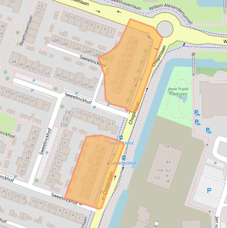 Kaart van postcodegebied 2742BJ.