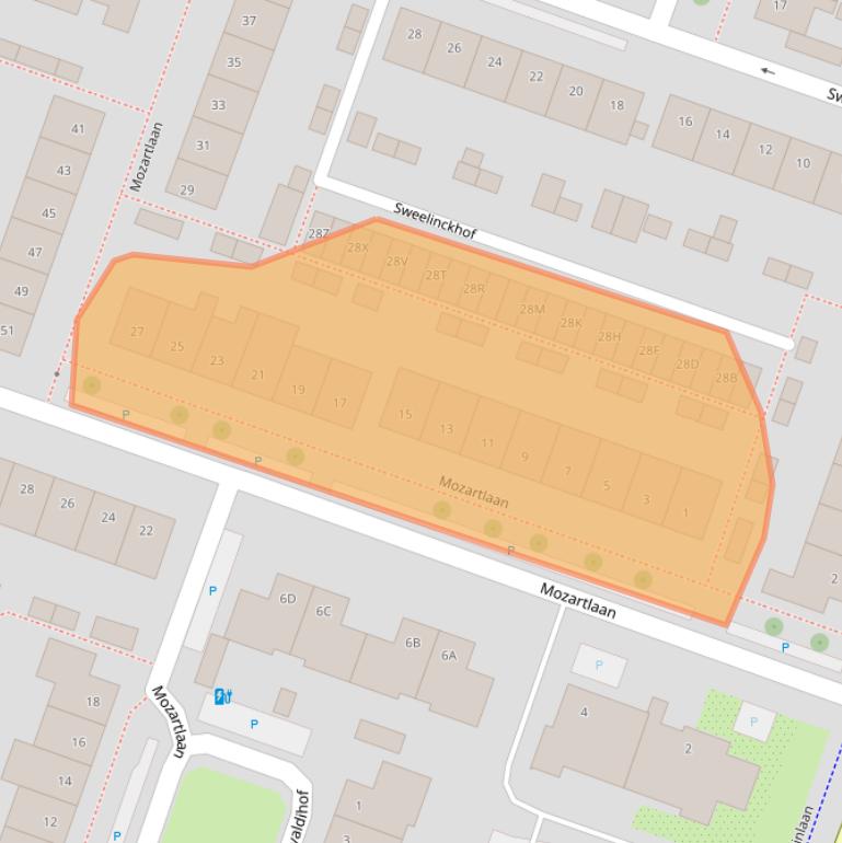 Kaart van postcodegebied 2742BK.