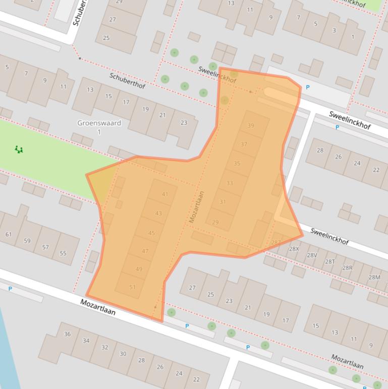 Kaart van postcodegebied 2742BL.