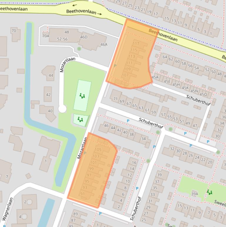 Kaart van postcodegebied 2742BR.