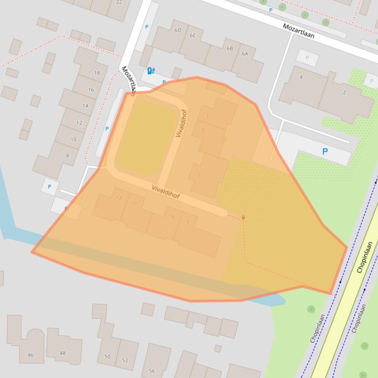 Kaart van postcodegebied 2742BW.