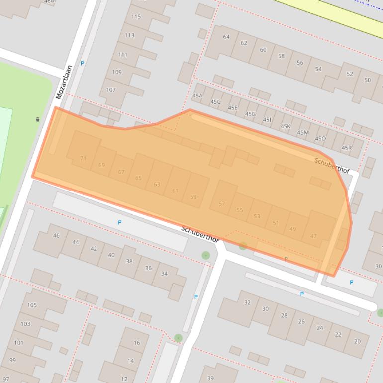 Kaart van postcodegebied 2742BX.